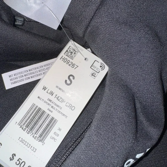 Adidas XS womens Black Long Sleeve Top with Logo - Picture 6 of 7